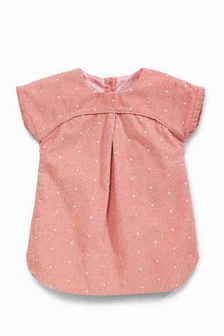 Pink Spot Cord Dress (0mths-2yrs)